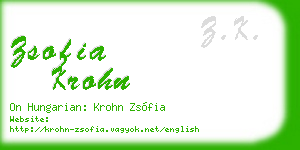 zsofia krohn business card