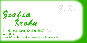 zsofia krohn business card